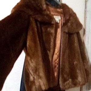 Brown faux fur jacket